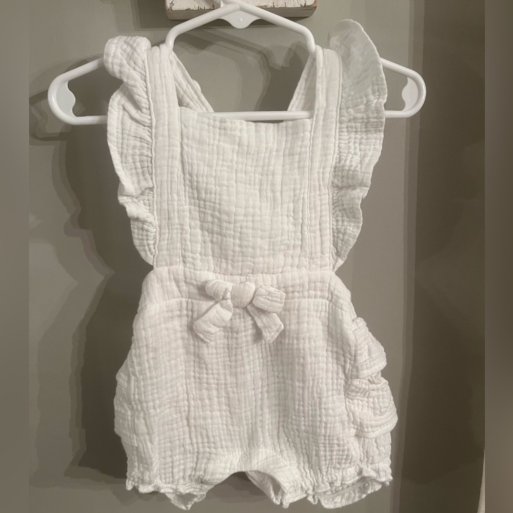 White toddler girl romper